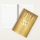 Chic Gold Dripping Glitzer Monogram Name 2022 Planer (Anzeige)