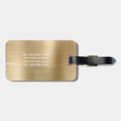 Chic Gold Driving Glitzer Brush Metal Monogram Gepäckanhänger (Rückseite horizontal)