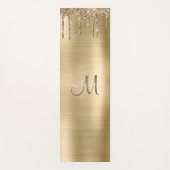 Chic Gold Driving Glitzer Brush Metal Monogram Yogamatte (Vorderseite)