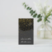 Chic Gold Dust Gray Black Brushed Visitenkarte (Stehend Vorderseite)