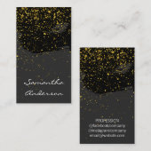 Chic Gold Dust Gray Black Brushed Visitenkarte (Vorne/Hinten)