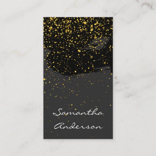 Chic Gold Dust Gray Black Brushed Visitenkarte (Vorderseite)