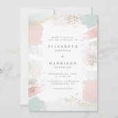 Chic Gold Dust & Painterly Brush Schlaganfälle Hoc Einladung (Vorderseite)