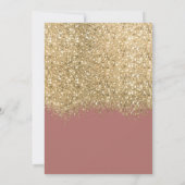 Chic Gold Dusty Rose Glitzer Confetti Wedding Save The Date (Rückseite)