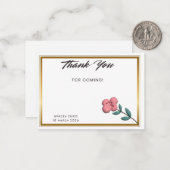 Chic Gold Edge Thank You Note | Customizable Event Mitteilungskarte (Vorderseite/Rückseite Beispiel)