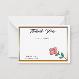 Chic Gold Edge Thank You Note | Customizable Event Mitteilungskarte