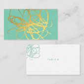 Chic Gold Effect Lines Escort Cards Platzkarten (Vorne/Hinten)