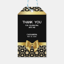 Chic Gold Egypt Geometric Gold Bow 16. Geburtstag Geschenkanhänger