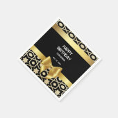 Chic Gold Egypt Geometric Gold Bow Happy Birthday Serviette (Ecke)