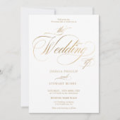 Chic Gold elegant alles in einer kalligraphischen  Einladung (Vorderseite)