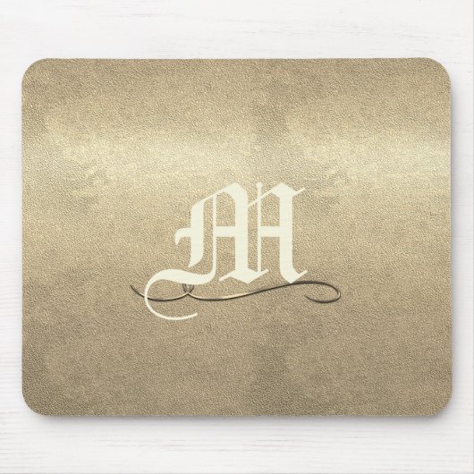 Chic Gold Elegant Monogram hinzufügen Mousepad (Vorne)