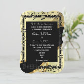 Chic Gold elegante formelle Hochzeit Einladung (Stehend Vorderseite)