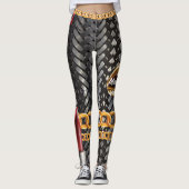 Chic Gold Elegante Livio Vacchini Gebäudes Legging Leggings (Vorderseite)
