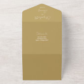 Chic Gold Elegante Script QR Code Hochzeit All In One Einladung (Außenbereich)