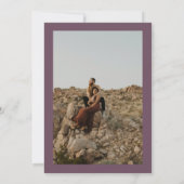 Chic gold eucalyptus lila Foto Hochzeit Einladung (Rückseite)