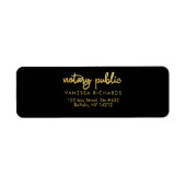 Chic Gold Feather Notary Name Modern Script (Vorne)