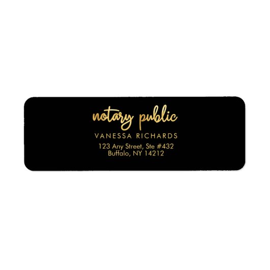 Chic Gold Feather Notary Name Modern Script (Vorne)