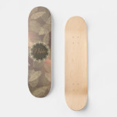 Chic Gold Feathers on Gold Rose Personalisiert Skateboard (Vorderseite)