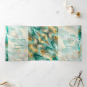 Chic Gold Feathers Sweet 16 Party Einladungen (Innenseite)