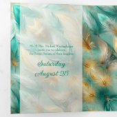 Chic Gold Feathers Sweet 16 Party Einladungen (Innen Erste Seite)