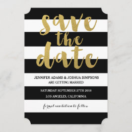 Chic Gold | Fettschwarzer Streifen Save the Date