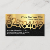 Chic Gold Financial Numbers Stock Visitenkarte (Vorderseite)