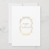 Chic Gold Flora Script Wedding Einladung (Rückseite)