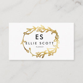 Chic Gold Floral Frame | Eigenes Geschäft Visitenkarte
