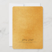 CHIC GOLD FLORAL FRAME FOIL & GOLDEN DARK WEDD EINLADUNG (Rückseite)