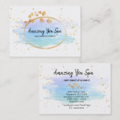 *~* Chic Gold Floral Frame Regenbogen Wasserfarbe Visitenkarte (Vorne/Hinten)