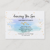 *~* Chic Gold Floral Frame Regenbogen Wasserfarbe Visitenkarte (Rückseite)