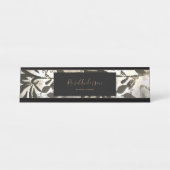 Chic Gold Floral Muster Typografie Schreibtischnamensplakette (Vorderseite )