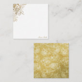 Chic Gold Floral Personalisiert Mitteilungskarte (Vorne/Hinten)