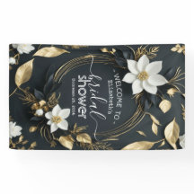 Chic Gold Floral Wreath Brautparty Begrüßungszeich