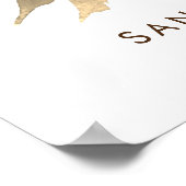 Chic Gold Floral Wreath Heath Foto Willkommen Poster (Ecke)