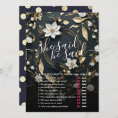 Chic Gold Floral Wreath Wedding Brautparty (Vorne/Hinten)