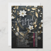 Chic Gold Floral Wreath Wedding Brautparty (Vorderseite)