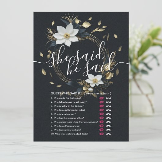 Chic Gold Floral Wreath Wedding Brautparty (Stehend Vorderseite)