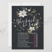 Chic Gold Floral Wreath Wedding Brautparty (Vorderseite)