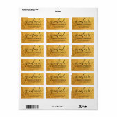 Chic Gold Foil Black Elegante Typografy Graduate Adressaufkleber (Vorne)