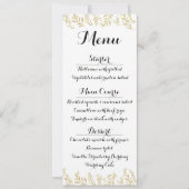 Chic Gold Foil Blätter Empfang Menu Card Einladung (Vorderseite)