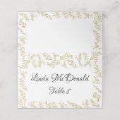 Chic Gold Foil Blätter Empfang Platzkarte (Außenseite Aufgefaltet)