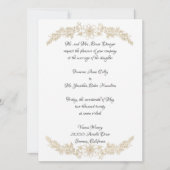 Chic Gold Foil Bloral Wedding Einladung (Vorderseite)
