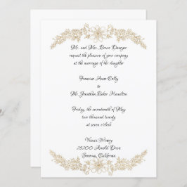 Chic Gold Foil Bloral Wedding Einladung