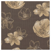 Chic Gold Foil Blumenmuster Stoff (Nahaufnahme)