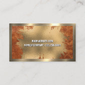 Chic Gold Foil | Brown Leather | Gold Metallic Visitenkarte (Rückseite)