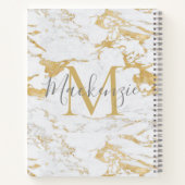 Chic Gold Foil Classic Marmormonogramm Notizblock (Rückseite)