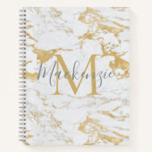 Chic Gold Foil Classic Marmormonogramm Notizblock (Vorderseite)