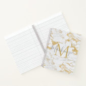 Chic Gold Foil Classic Marmormonogramm Notizblock (Innenseite)