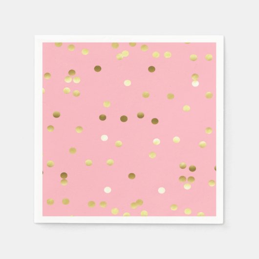 Chic Gold Foil Confetti Serviette (Vorderseite)